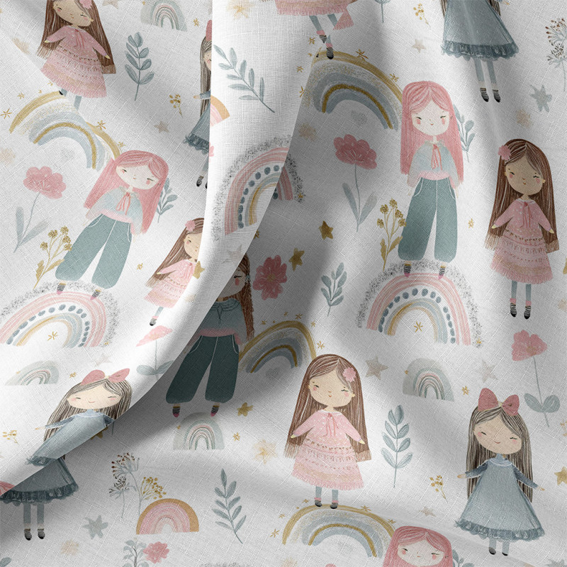 Printed Cotton TALINA White / Pink